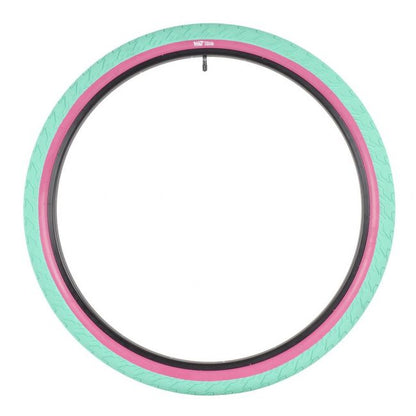 Rant Squad Tire 29" (Teal with Pink Line) - Sparkys Brands Sparkys Brands  Components, Rant Bmx, Tires, Tires and Tubes bmx pro quality freestyle bicycle