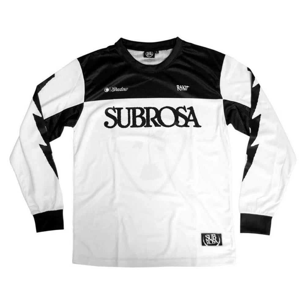 Subrosa Race Jersey Long Sleeve T-shirt - White and Black