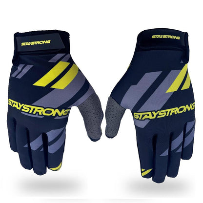 Stay Strong Multi Chevron Youth Gloves - Black/Yellow
