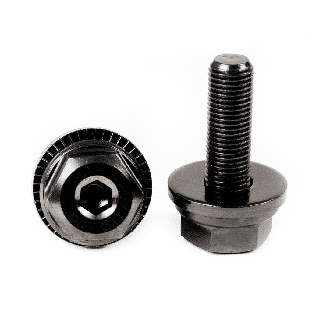 Shadow Symbol / Raptor 3/8" Hub Bolts  (Black) - Sparkys Brands Sparkys Brands  Components, Hub Parts, Nuts and Bolts, The Shadow Conspiracy, Wheels and Wheel Parts bmx pro quality freestyle bicycle