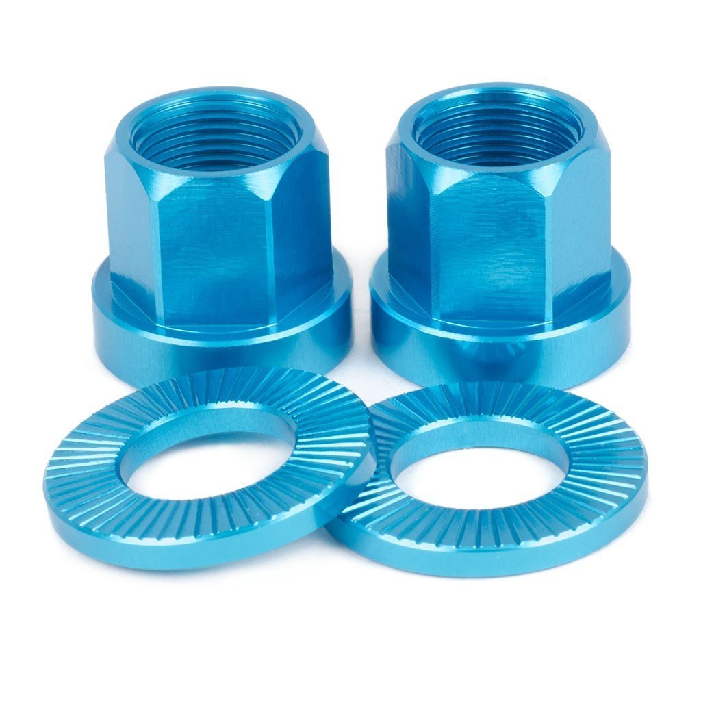 Shadow Featherweight Alloy Nuts 14mm (Blue) - Sparkys Brands Sparkys Brands  Components, Nuts and Bolts, The Shadow Conspiracy bmx pro quality freestyle bicycle