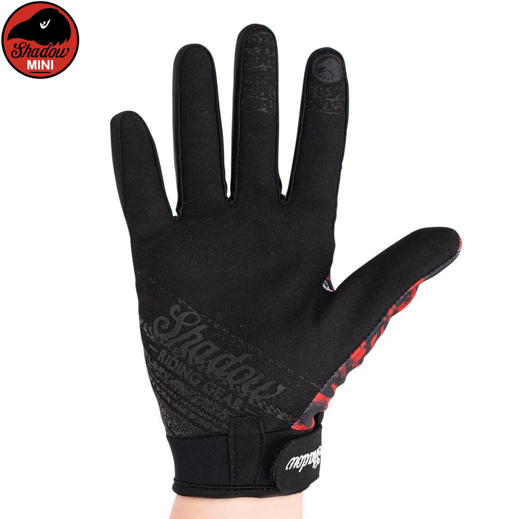SHADOW Mini Conspire Gloves (Red Tye Die) - Sparkys Brands Sparkys Brands  Conspire Gloves, Gloves, Jr. Conspire Gloves, Kids, Protection, Riding Gear, Shadow Riding Gear, The Shadow Conspiracy, Youth, Youth Gloves bmx pro quality freestyle bicycle