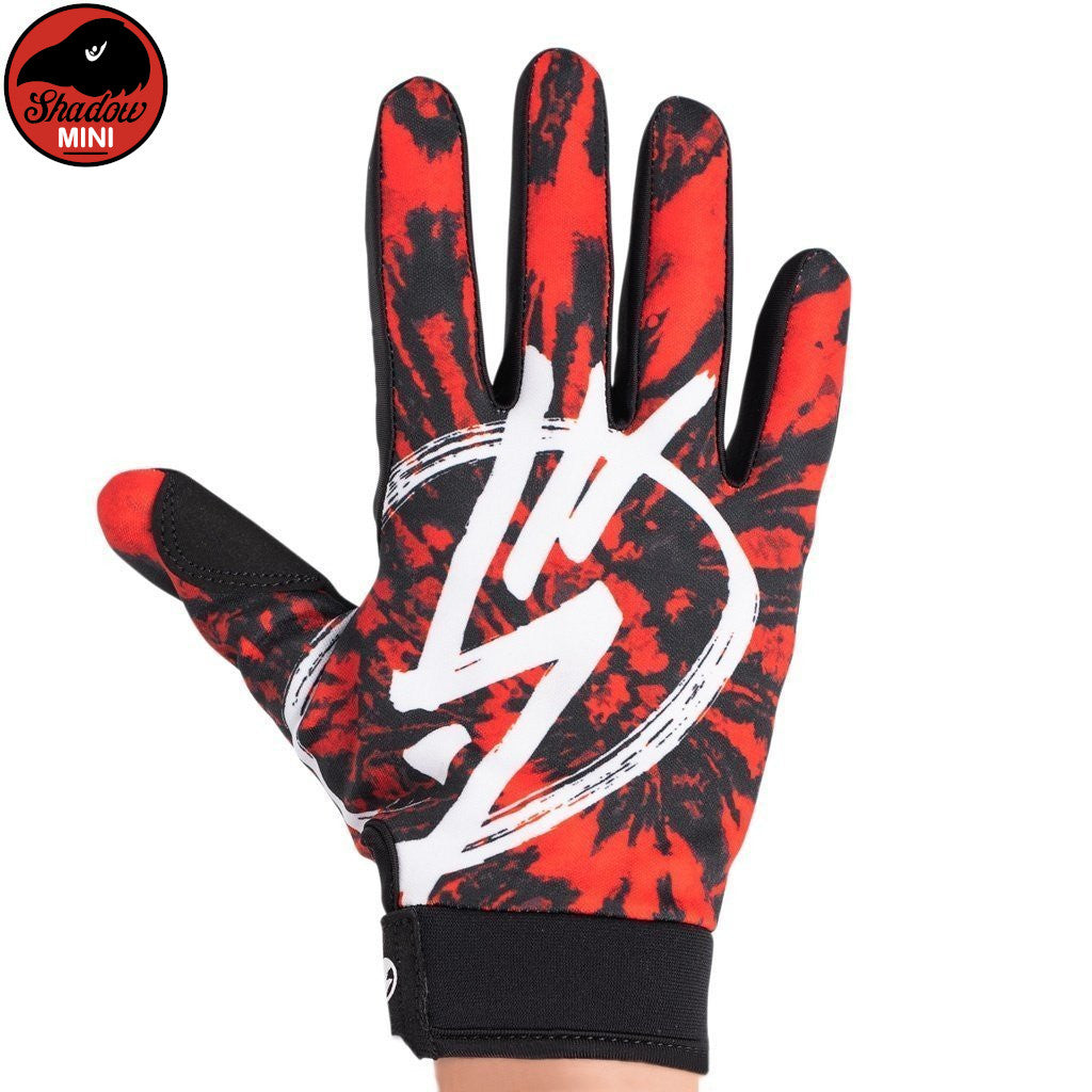 SHADOW Mini Conspire Gloves (Red Tye Die) - Sparkys Brands Sparkys Brands  Conspire Gloves, Gloves, Jr. Conspire Gloves, Kids, Protection, Riding Gear, Shadow Riding Gear, The Shadow Conspiracy, Youth, Youth Gloves bmx pro quality freestyle bicycle