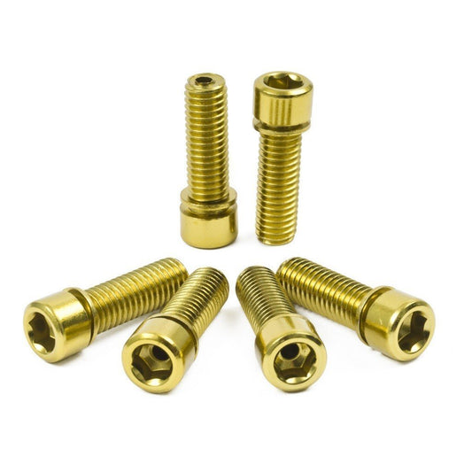 Shadow Hollow Bolts Kit (Pack of 6) (Gold) - Sparkys Brands Sparkys Brands  Components, Nuts and Bolts, Parts, Stems, The Shadow Conspiracy bmx pro quality freestyle bicycle