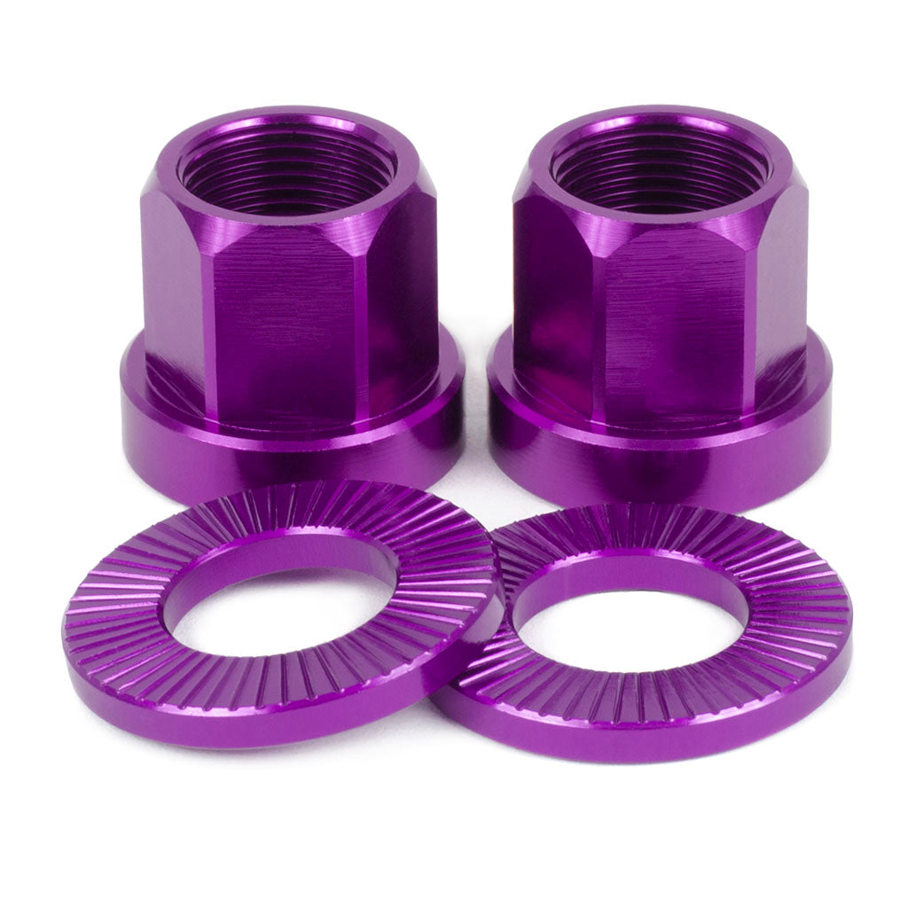 Shadow Featherweight Alloy Nuts 14mm (Purple) - Sparkys Brands Sparkys Brands  Components, Nuts and Bolts, The Shadow Conspiracy bmx pro quality freestyle bicycle