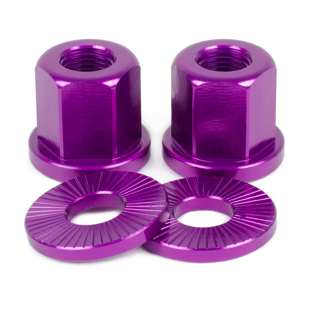 SHADOW Featherweight Alloy Nuts 3/8" (Purple) - Sparkys Brands Sparkys Brands  Components, Nuts and Bolts, The Shadow Conspiracy bmx pro quality freestyle bicycle