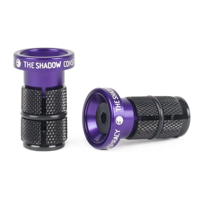 Shadow Deadbolt Slim Bar Ends (Skeletor Purple) - Sparkys Brands Sparkys Brands  Bar Ends, Components, Grips and Bar Ends, The Shadow Conspiracy bmx pro quality freestyle bicycle