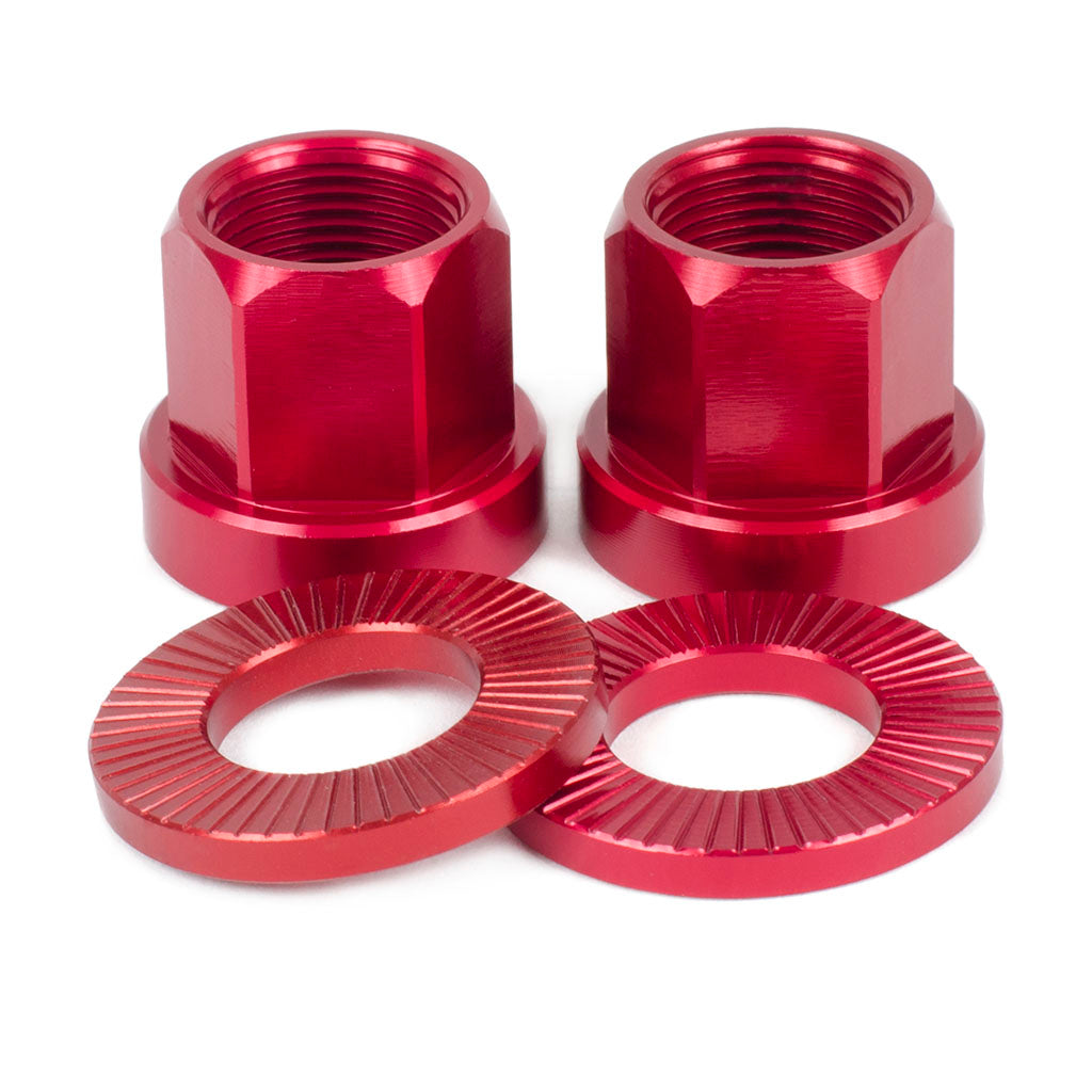 Shadow Featherweight Alloy Nuts 14mm (Red) - Sparkys Brands Sparkys Brands  Components, Nuts and Bolts, The Shadow Conspiracy bmx pro quality freestyle bicycle
