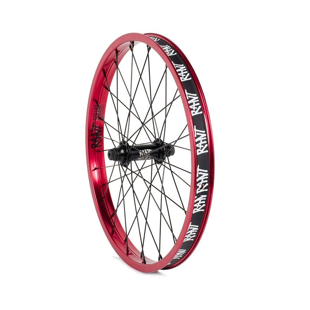 RANT Party On V2 Front Wheel (Red) - Sparkys Brands Sparkys Brands  Complete Wheel, Front Wheel, Rant Bmx, Rant Complete Wheels, Wheels and Wheel Parts bmx pro quality freestyle bicycle