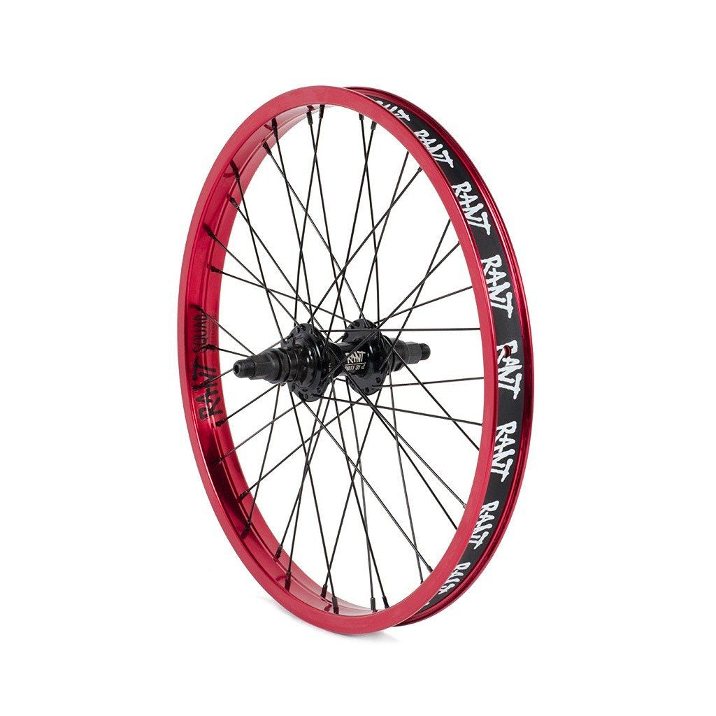 RANT Party On V2 Rear Cassette Wheel (Red) - Sparkys Brands Sparkys Brands  Cassette Rear Wheel, Complete Wheel, Rant Bmx, Rant Complete Wheels, Wheels and Wheel Parts bmx pro quality freestyle bicycle