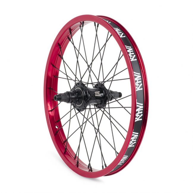 RANT 18" Party On V2 Rear Cassette Wheel (Red) - Sparkys Brands Sparkys Brands  18", Cassette Rear Wheel, Complete Wheel, Rant Bmx, Rant Complete Wheels, Wheels and Wheel Parts, Youth bmx pro quality freestyle bicycle