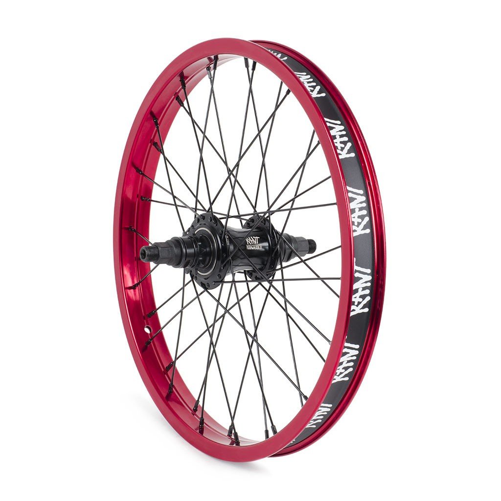 RANT 18" Moonwalker II Rear Freecoaster Wheel (Red) - Sparkys Brands Sparkys Brands  18", Complete Wheel, Freecoaster Rear Wheel, Rant Bmx, Rant Complete Wheels, Wheels and Wheel Parts, Youth bmx pro quality freestyle bicycle