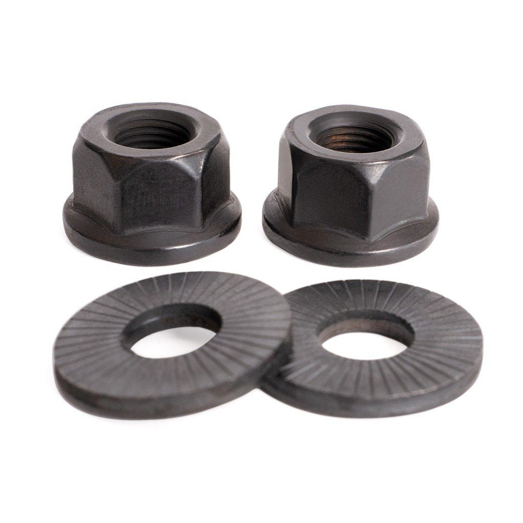 RANT Party On 3/8 Axle Nuts (Black) - Sparkys Brands Sparkys Brands  Components, Nuts and Bolts, Rant Bmx bmx pro quality freestyle bicycle