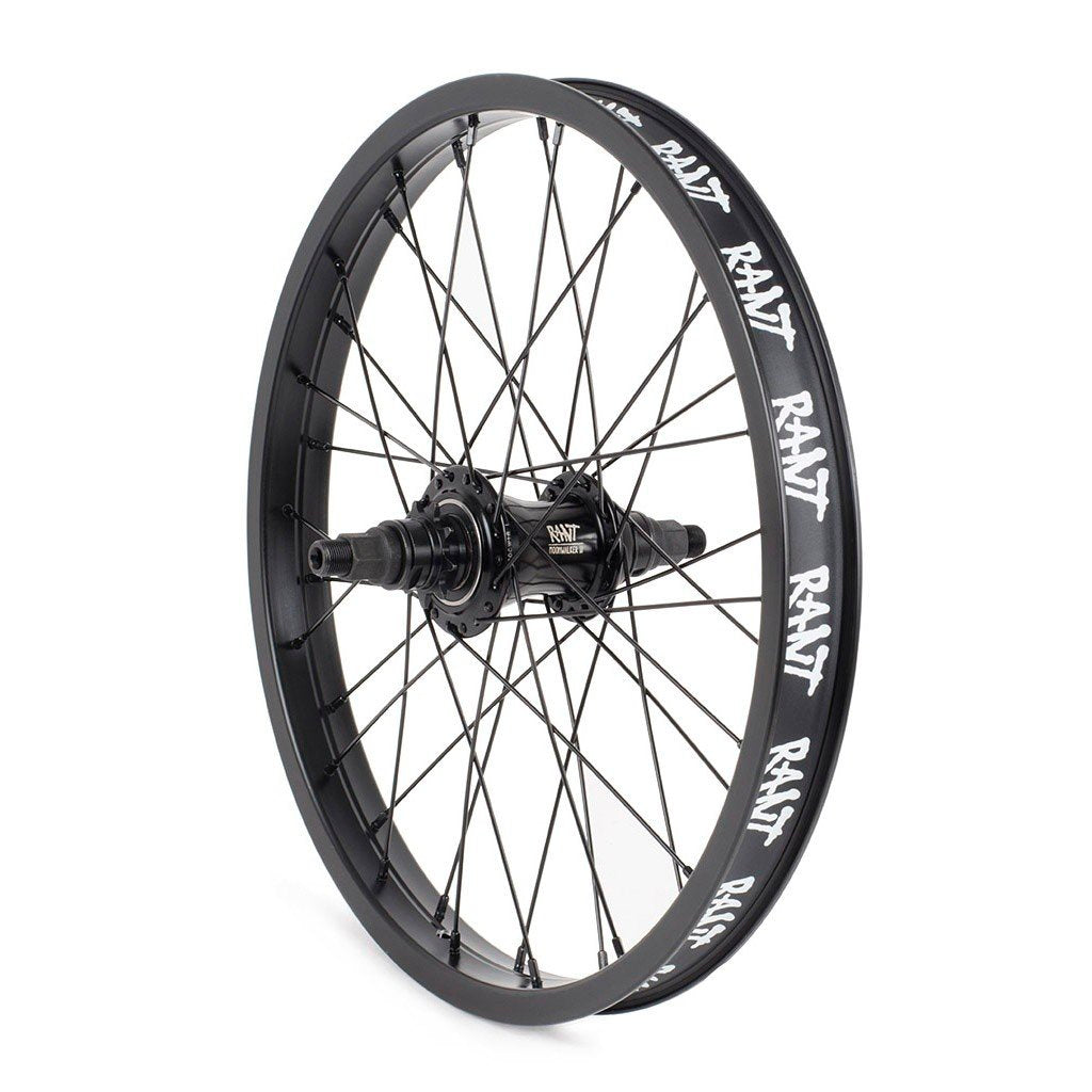 RANT 18" Moonwalker II Rear Freecoaster Wheel (Black) - Sparkys Brands Sparkys Brands  18", Complete Wheel, Freecoaster Rear Wheel, Rant Bmx, Rant Complete Wheels, Wheels and Wheel Parts, Youth bmx pro quality freestyle bicycle