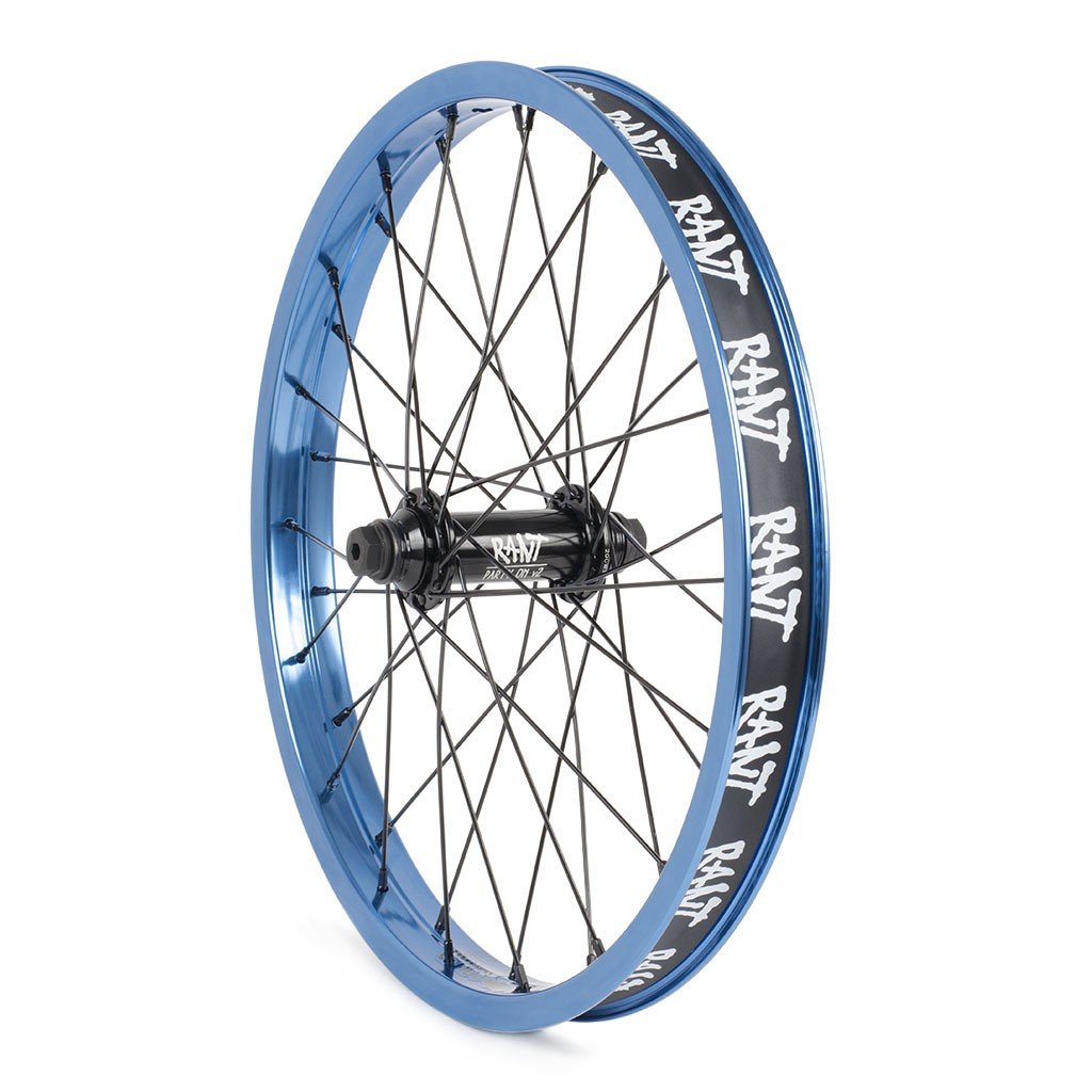 RANT 18" Party On V2 Front Wheel (Blue) - Sparkys Brands Sparkys Brands  18", Complete Wheel, Front Wheel, Rant Bmx, Rant Complete Wheels, Wheels and Wheel Parts, Youth bmx pro quality freestyle bicycle