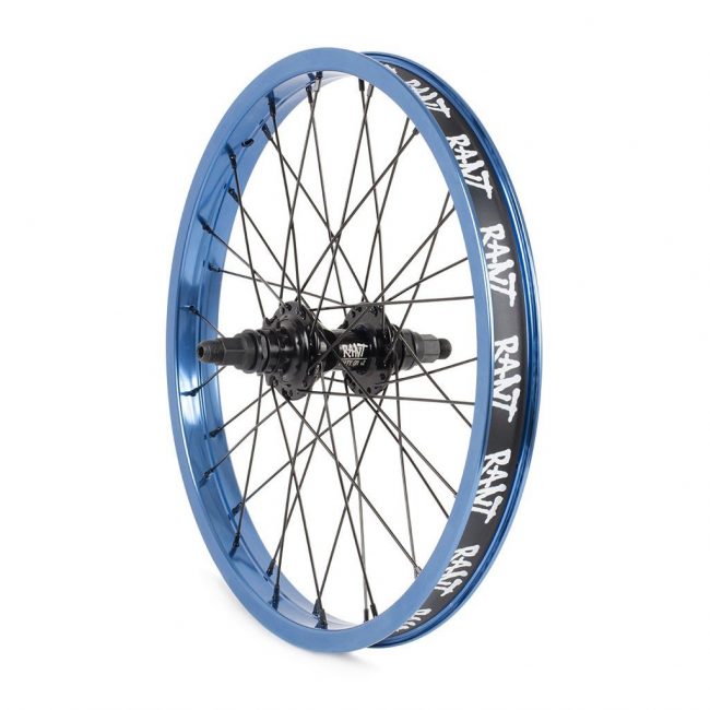 RANT 18" Party On V2 Rear Cassette Wheel (Blue) - Sparkys Brands Sparkys Brands  18", Cassette Rear Wheel, Complete Wheel, Rant Bmx, Rant Complete Wheels, Wheels and Wheel Parts, Youth bmx pro quality freestyle bicycle