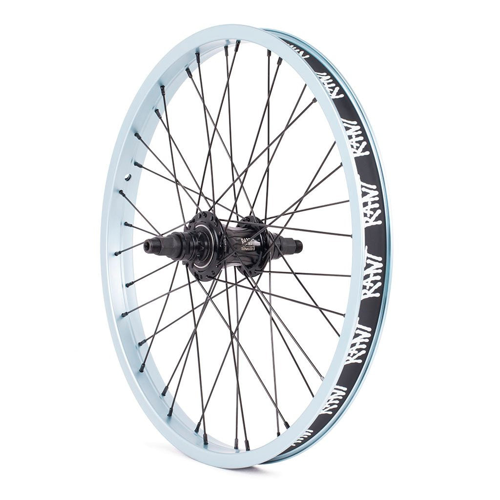 RANT Moonwalker II Rear Freecoaster Wheel (Sky Blue) - Sparkys Brands Sparkys Brands  Complete Wheel, Freecoaster Rear Wheel, Rant Bmx, Rant Complete Wheels, Wheels and Wheel Parts bmx pro quality freestyle bicycle