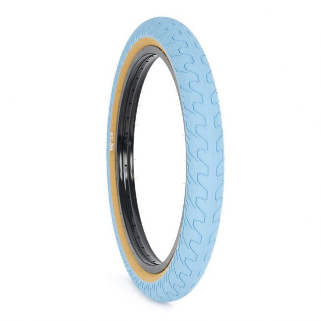 RANT Squad Tire (Sky Blue w/ Tan Wall) - Sparkys Brands Sparkys Brands  Components, Rant Bmx, Tires, Tires and Tubes bmx pro quality freestyle bicycle