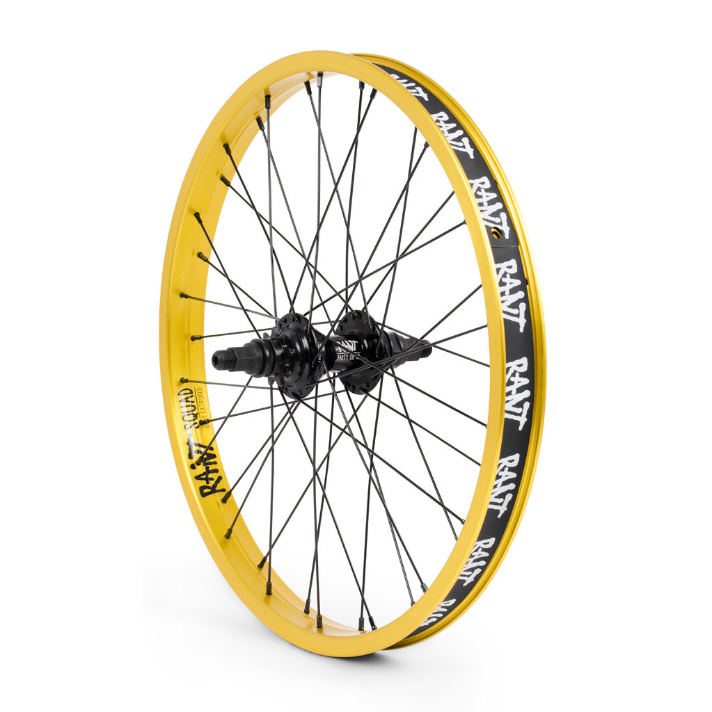 RANT Party On V2 Rear Cassette Wheel (Matte Gold) - Sparkys Brands Sparkys Brands  Cassette Rear Wheel, Complete Wheel, Rant Bmx, Rant Complete Wheels, Wheels and Wheel Parts bmx pro quality freestyle bicycle