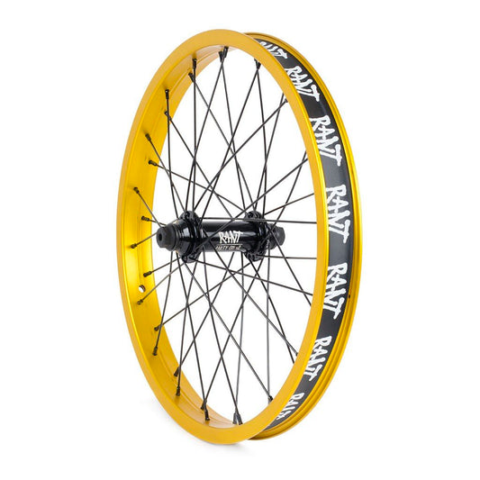 RANT 18" Party On V2 Front Wheel (Matte Gold) - Sparkys Brands Sparkys Brands  18", Complete Wheel, Front Wheel, Rant Bmx, Rant Complete Wheels, Wheels and Wheel Parts, Youth bmx pro quality freestyle bicycle