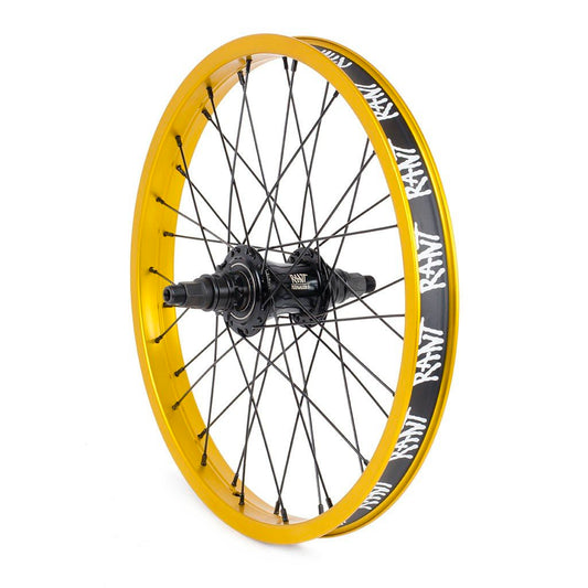 RANT 18" Moonwalker II Rear Freecoaster Wheel (Matte Gold) - Sparkys Brands Sparkys Brands  18", Complete Wheel, Freecoaster Rear Wheel, Rant Bmx, Rant Complete Wheels, Wheels and Wheel Parts, Youth bmx pro quality freestyle bicycle