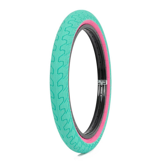 RANT Squad Tire (Teal with Pink Line) - Sparkys Brands Sparkys Brands  Components, Rant Bmx, Tires, Tires and Tubes bmx pro quality freestyle bicycle