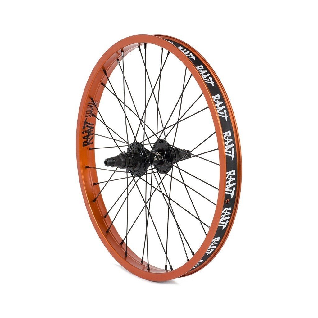 RANT Party On V2 Rear Cassette Wheel (Orange) - Sparkys Brands Sparkys Brands  Cassette Rear Wheel, Complete Wheel, Rant Bmx, Rant Complete Wheels, Wheels and Wheel Parts bmx pro quality freestyle bicycle