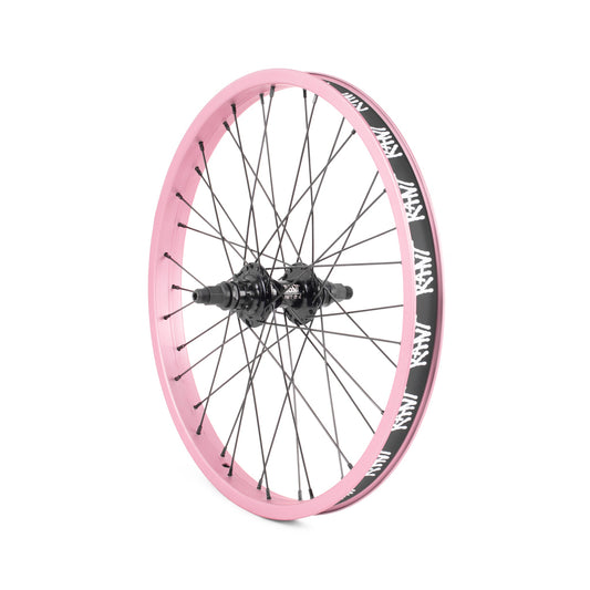 RANT Party On V2 Rear Cassette Wheel (Pepto Pink) - Sparkys Brands Sparkys Brands  Cassette Rear Wheel, Complete Wheel, Rant Bmx, Rant Complete Wheels, Wheels and Wheel Parts bmx pro quality freestyle bicycle