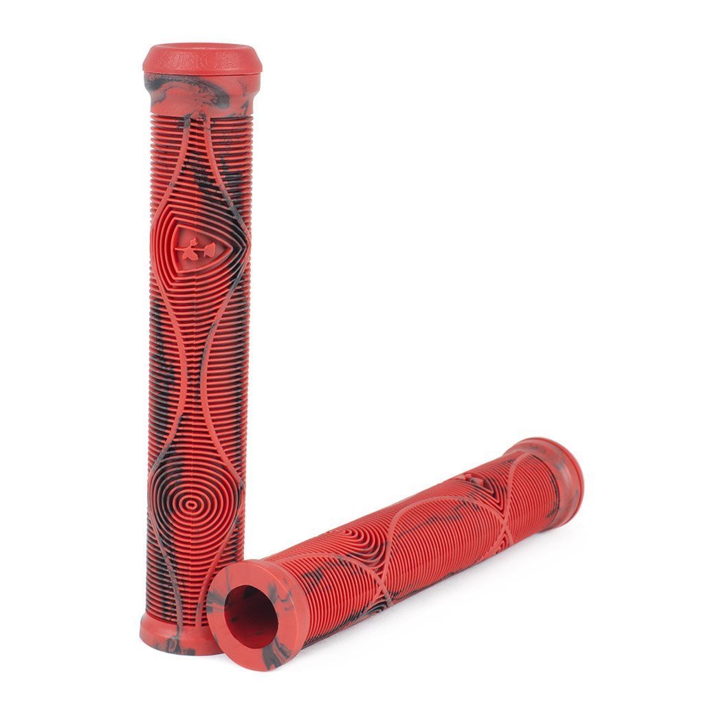 Subrosa Genetic Flangeless Grips DCR (Red Black Swirl) - Sparkys Brands Sparkys Brands  Components, Grips, Grips and Bar Ends, Subrosa Brand bmx pro quality freestyle bicycle