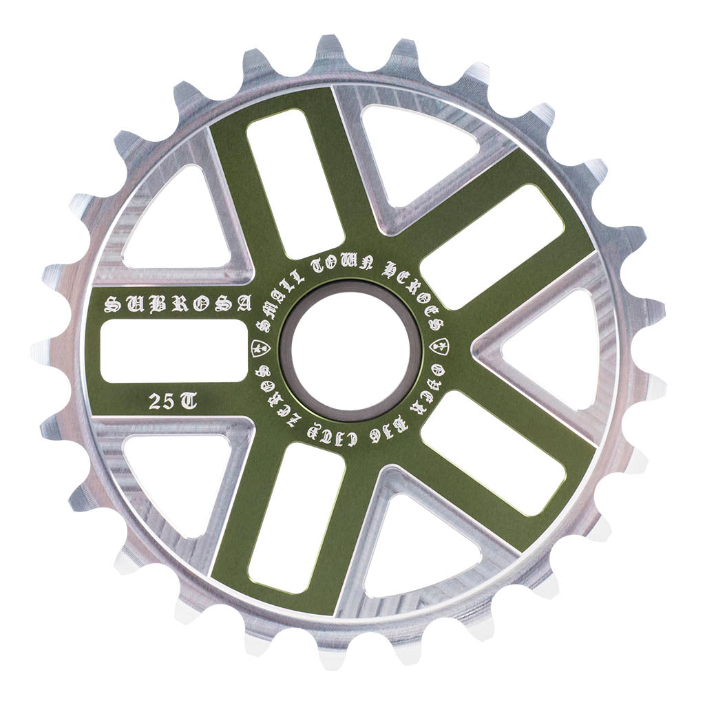 SUBROSA Hero Sprocket (Army Green) - Sparkys Brands Sparkys Brands  Sprockets, Subrosa Brand bmx pro quality freestyle bicycle