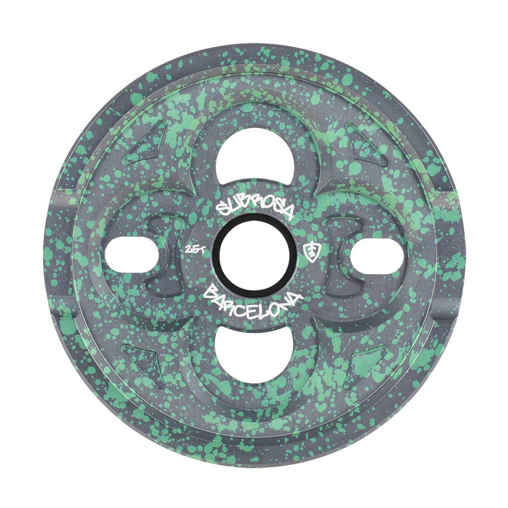 Subrosa Barcelona Sprocket (Teal Drip) - Sparkys Brands Sparkys Brands  Drive Train, Sprockets, Subrosa Brand bmx pro quality freestyle bicycle