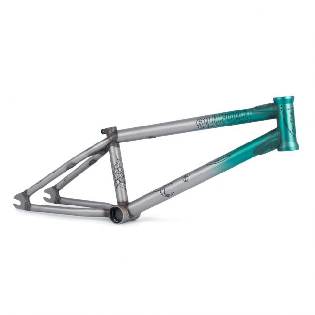 Subrosa Yung Rose 18" Frame (Translucent Teal Fade) - Sparkys Brands Sparkys Brands  Frames, Subrosa Brand, Youth bmx pro quality freestyle bicycle