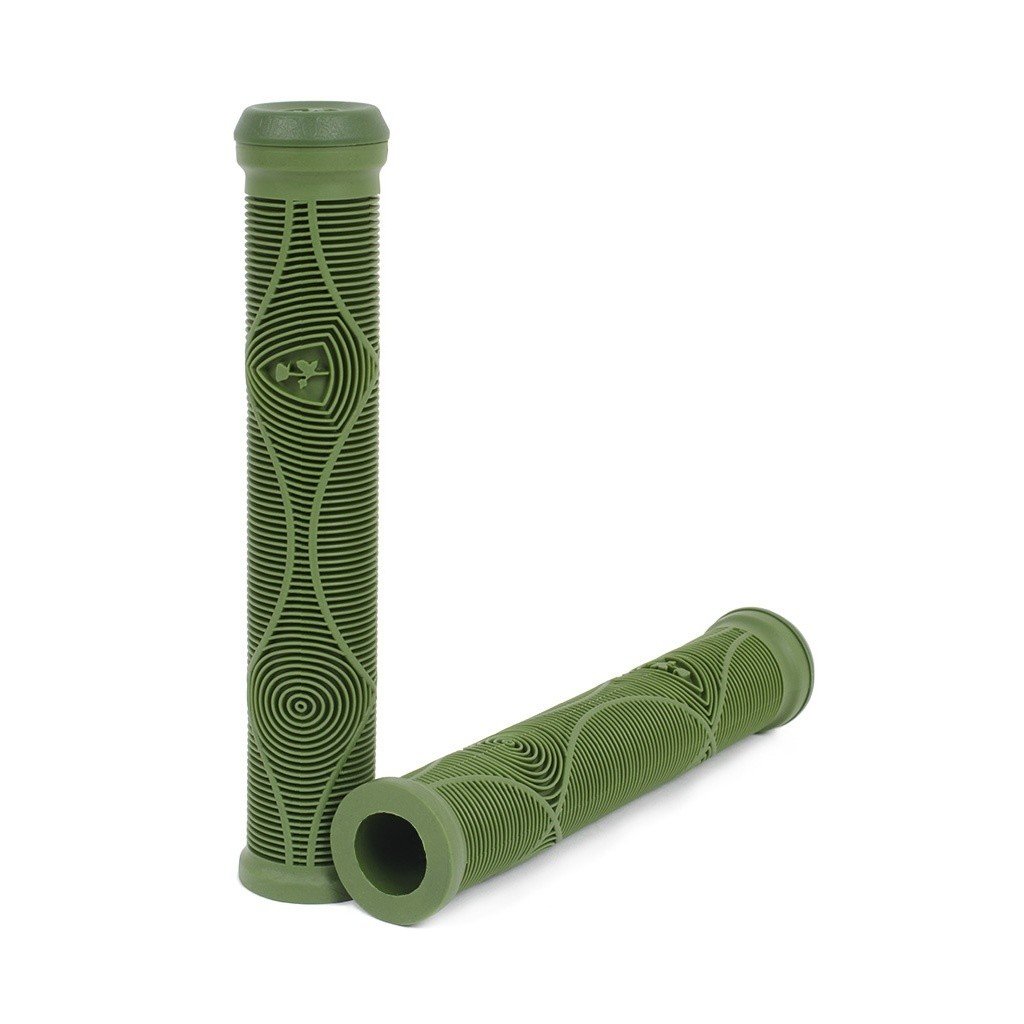 Subrosa Genetic Flangeless Grips DCR (Army Green) - Sparkys Brands Sparkys Brands  Components, Grips, Grips and Bar Ends, Subrosa Brand bmx pro quality freestyle bicycle