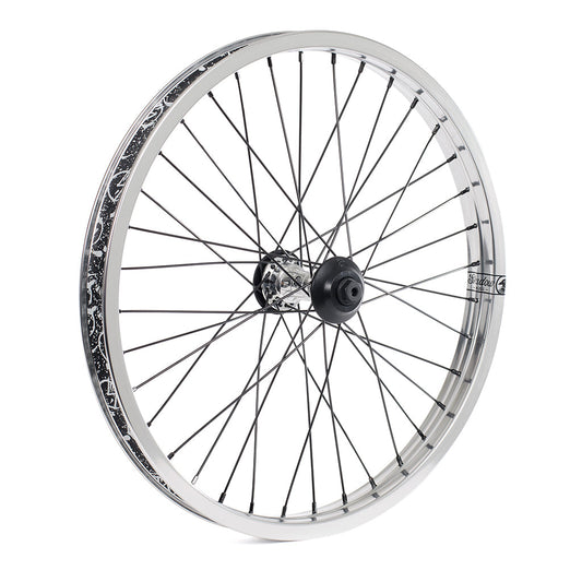 Shadow Symbol Front Wheel (Raw Polish) - Sparkys Brands Sparkys Brands  Complete Wheel, Front Wheel, The Shadow Conspiracy, Wheels and Wheel Parts bmx pro quality freestyle bicycle